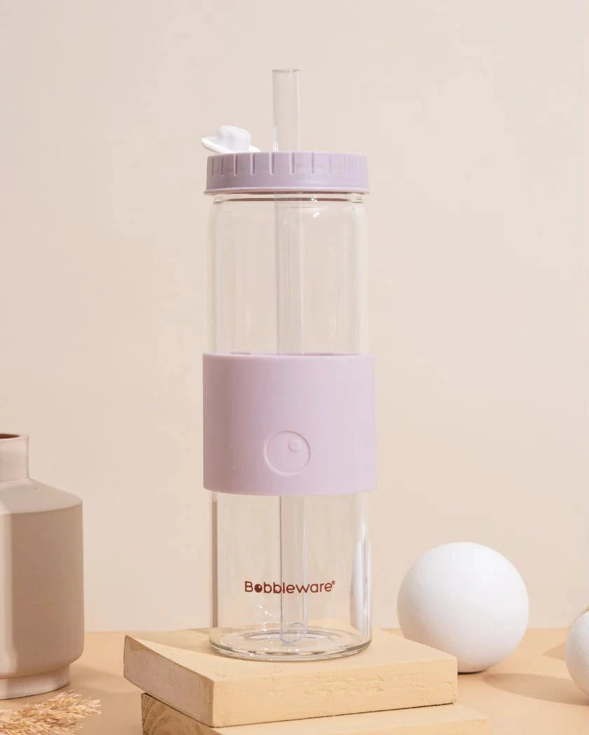 Bobbleware glass 700mL Lilac bubble tea sustainable and reusable cup/ tumbler. 