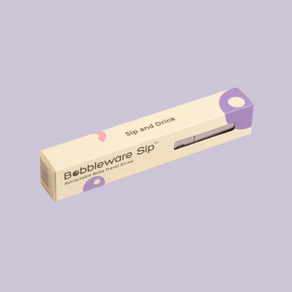 Reusable, sustainable, retractable, travel, compact plastic bubble tea boba straw with carry case and cleaning accessories.